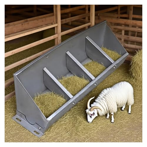 Futtertrog für Nutztiere Viehfuttertrog aus Edelstahl mit Trennwand, 9,5–38 l(4-Compartment) von EYRMQWJPC