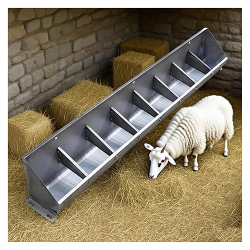 Futtertrog für Nutztiere Viehfuttertrog aus Edelstahl mit Trennwand, 9,5–38 l(8-Compartment) von EYRMQWJPC