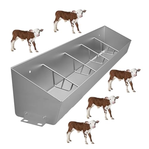 Futtertrog für Nutztiere Viehfuttertrog for Aufhängen oder zur Bodenmontage, 120–200 cm(120cm Long/4 Bits) von EYRMQWJPC