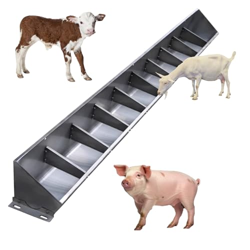 Futtertrog für Nutztiere Viehfuttertrog mit 50-200cm Länge und 4-10 Fächern(200cm Long with 10 Bit) von EYRMQWJPC