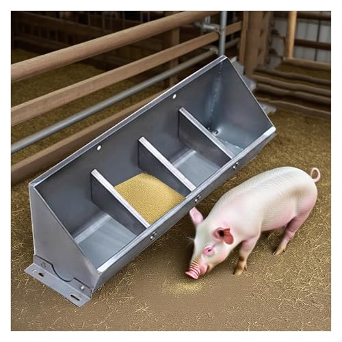 Futtertrog für Nutztiere Viehfuttertrog mit Trennwand for 4–10 Bit-Optionen, mehrere Größen(19.7x7.5x10.2in/4bit) von EYRMQWJPC