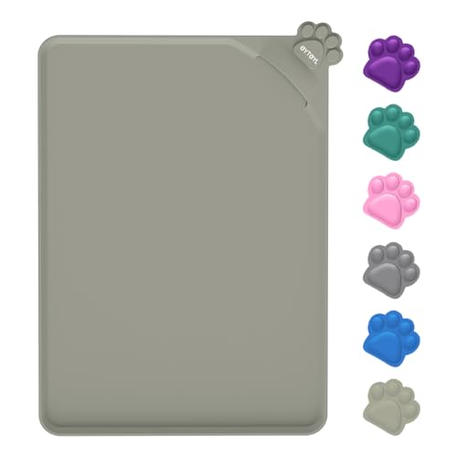 Wasserdichte Futtermatten für Haustiere mit hohen Lippen, verschiedene Größen und Farben, Silikonmatte, rutschfeste Haustierfuttermatte für Hunde, Katzen, verhindert Wasserabfall (Beige, 48 x 30 cm) Wasserdichte Futtermatten für Haustiere mit hohen Lippen, verschiedene Größen und Farben, Silikonmatte, rutschfeste Haustierfuttermatte für Hunde, Katzen, verhindert Wasserabfall (Beige, 48 x 30 cm) von EYTEYL