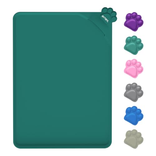 Wasserdichte Futtermatten für Haustiere mit hohen Lippen, verschiedene Größen und Farben, Silikonmatte, rutschfeste Haustierfuttermatte für Hunde, Katzen, verhindert Wasserabfall (Grün, 48 x 30 cm) Wasserdichte Futtermatten für Haustiere mit hohen Lippen, verschiedene Größen und Farben, Silikonmatte, rutschfeste Haustierfuttermatte für Hunde, Katzen, verhindert Wasserabfall (Grün, 48 x 30 cm) von EYTEYL