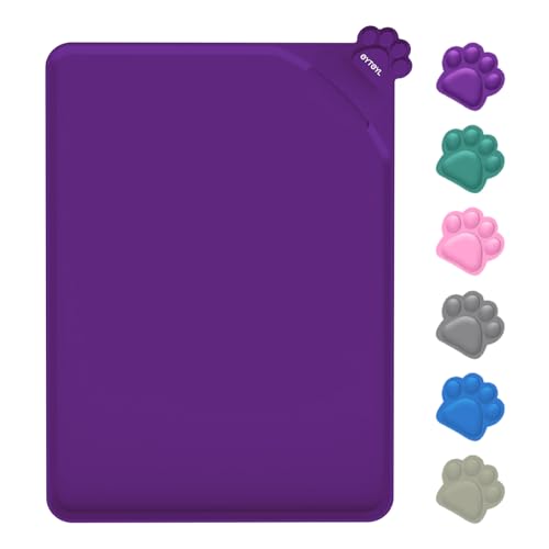 Wasserdichte Futtermatten für Haustiere mit hohen Lippen, verschiedene Größen und Farben, Silikonmatte, rutschfeste Haustierfuttermatte für Hunde, Katzen, verhindert Wasserabfall (Violett, 48 x 30 cm) Wasserdichte Futtermatten für Haustiere mit hohen Lippen, verschiedene Größen und Farben, Silikonmatte, rutschfeste Haustierfuttermatte für Hunde, Katzen, verhindert Wasserabfall (Violett, 48 x 30 cm) von EYTEYL