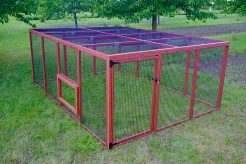 Hühnerkäfig/Hühnerauslauf XL 12,24 m², Empfohlen für EZ Chicken Home Hühnerstall, Metal/Holz (Grau) von EZ Chicken Home