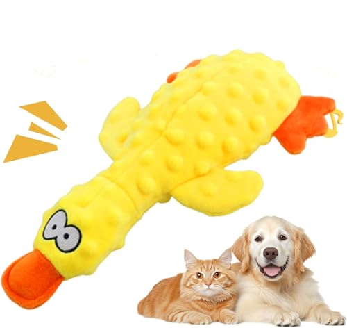 EZBNG 2025 Beruhigende Ente, beruhigende Enten, Hundespielzeug, gelbe gefüllte Ente, Kauspielzeug, verbesserte beruhigende Unterstützung für Indoor-Welpen (gelb) von EZBNG