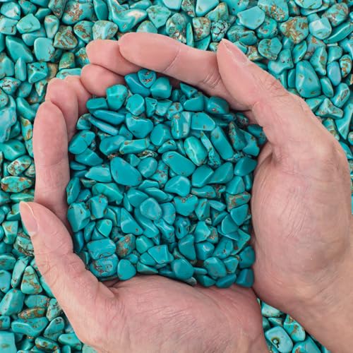 EZEELAI 0,2 kg blauer Howlith Türkis zerkleinerter Stein Kristallsplitter Bulk, Aquariumkies, polierte Trommelsteine, Marmor für Vasen, Füller, Garten und Aquarium-Dekoration – 7–9 mm EZEELAI 0,2 kg blauer Howlith Türkis zerkleinerter Stein Kristallsplitter Bulk, Aquariumkies, polierte Trommelsteine, Marmor für Vasen, Füller, Garten und Aquarium-Dekoration – 7–9 mm von EZEELAI