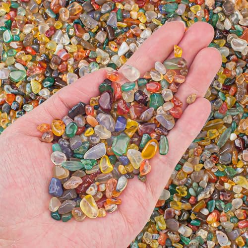 EZEELAI 0,2 kg bunter Achat für Aquarien, Kieselsteine, zerkleinerte Kristallsplitter, Großpackung, natürliche Edelsteine, Kieselsteine, unregelmäßig für Aquarium, Vasenfüller, Sukkulenten, Dekoration EZEELAI 0,2 kg bunter Achat für Aquarien, Kieselsteine, zerkleinerte Kristallsplitter, Großpackung, natürliche Edelsteine, Kieselsteine, unregelmäßig für Aquarium, Vasenfüller, Sukkulenten, Dekoration von EZEELAI