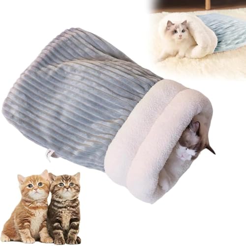 EZOULUOBA Katzenschlafsack,Schlafsack Für Katzen,Pet Sleeping Bag,Cat Sleeping Bag,Cat Sleeping Sack,Katzen Schlafsack, für Katzen und kleine Hunde von EZOULUOBA