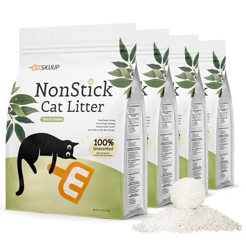 Antihaft-ultrahartes klumpendes Katzenstreu, geruchlos, staubfrei, 4,1 kg, 4 Stück Antihaft-ultrahartes klumpendes Katzenstreu, geruchlos, staubfrei, 4,1 kg, 4 Stück von EZSKUUP