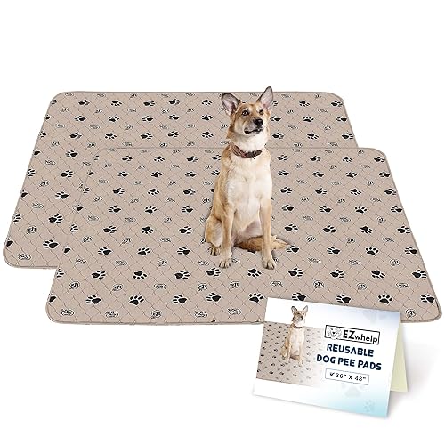 EZwhelp 91,4 x 121,9 cm (Vorteilspack), maschinenwaschbar, wiederverwendbar, gesteppt, schnell absorbierende Hunde-Wurf-Pads/wasserdichte Welpen-Trainingspad/Hausbruch-Absorptionspads von EZwhelp