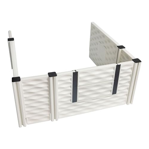 EZwhelp EZclassic 96,5 cm Zusatzraum mit Frontpaneel-Set und Türen, 71,1 cm Seitenteile, Pfosten mit Kappen und 25,4 cm Seitenteilen, Weiß von EZwhelp