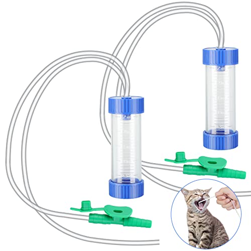 Eaasty 2 Stück Schleimfalle für Welpen Saugkatheter Sauggerät mit Schleimfalle zum Extrahieren von Flüssigkeit oder Schleim aus der Nase und Mund des Tieres für Kleintiere, 25 ml, 12 FR von Eaasty