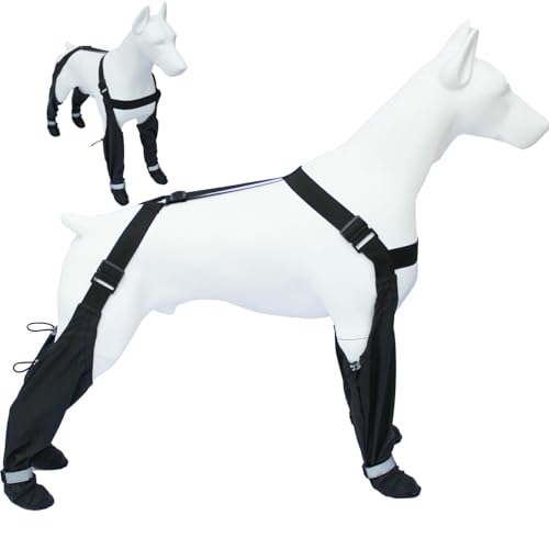 2025 Hunde-Hosenträger-Stiefel, rutschfest, Canada Pooch Hundeschuhe, wasserdicht, verstellbare Strapsstiefel für Hunde, Winter, Schnee, Regen, Wandern, Pfotenschutz (XXL) von Eadwe