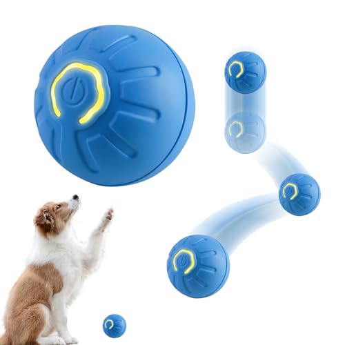 EagerMinds Interaktives Hunde Spielzeug - Selbstrollender, Robuster und Vielseitiger Ball, Automatisch Rollend und Langlebig für Hunde (Blau) von EagerMinds
