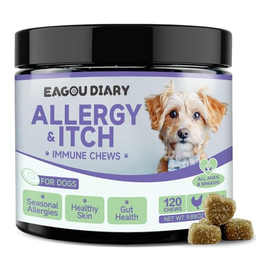 Juckreiz für Hunde, Gegen Allergien für Hunde, 120 Leckere Snacks, Nahrungs Ergänzungsmittel zur Stärkung Immunsystems, Anti Juckreiz Gesundheitsprodukte für Kräuter, mit Taurin, Kurkuma, Kolostrum Juckreiz für Hunde, Gegen Allergien für Hunde, 120 Leckere Snacks, Nahrungs Ergänzungsmittel zur Stärkung Immunsystems, Anti Juckreiz Gesundheitsprodukte für Kräuter, mit Taurin, Kurkuma, Kolostrum von Eagou Diary
