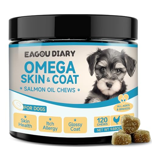 Lachsöl für Hunde - Haut & Fell für Hund im Leckerliformat, Gegen Juckreiz für Kräuter, Kräuter Fellpflege, Haarausfall, Omega 3 für Hunde mit EPA & DHA, LachsöL, Zink, Vitamine und Mineralien Lachsöl für Hunde - Haut & Fell für Hund im Leckerliformat, Gegen Juckreiz für Kräuter, Kräuter Fellpflege, Haarausfall, Omega 3 für Hunde mit EPA & DHA, LachsöL, Zink, Vitamine und Mineralien von Eagou Diary