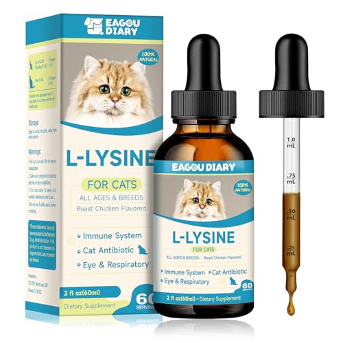 Lysin Katze - L-Lysin Tropfen für Katzen und Kätzchen, Kätzchen Immunsystem, Schnupfen, Linderung von Allergien, Niesen, Nahrungsergänzungen mit Vitaminen und Mineralien, Kolostrum, Taurin Lysin Katze - L-Lysin Tropfen für Katzen und Kätzchen, Kätzchen Immunsystem, Schnupfen, Linderung von Allergien, Niesen, Nahrungsergänzungen mit Vitaminen und Mineralien, Kolostrum, Taurin von Eagou Diary