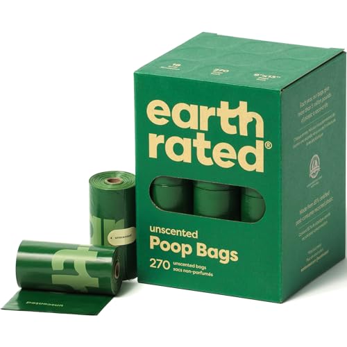 Earth Rated Hundekotbeutel, garantiert auslaufsichere und extra dicke Abfallsäcke als Nachfüllrollen für Hunde, unparfümiert, 270 Stück von Earth Rated