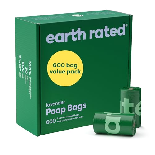 Earth Rated Hundekotbeutel Vorteilspackung, auslaufsichere und extra dicke Haustierkotbeutel für große und kleine Hunde, Nachfüllrollen, Lavendelduft, 600 Stück Earth Rated Hundekotbeutel Vorteilspackung, auslaufsichere und extra dicke Haustierkotbeutel für große und kleine Hunde, Nachfüllrollen, Lavendelduft, 600 Stück von Earth Rated