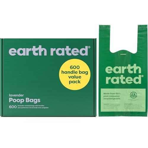 Earth Rated Hundekotbeutel mit Griffen, Vorteilspack, leicht zu binden und garantiert auslaufsicher, Lavendel, 600 Griffbeutel Earth Rated Hundekotbeutel mit Griffen, Vorteilspack, leicht zu binden und garantiert auslaufsicher, Lavendel, 600 Griffbeutel von Earth Rated