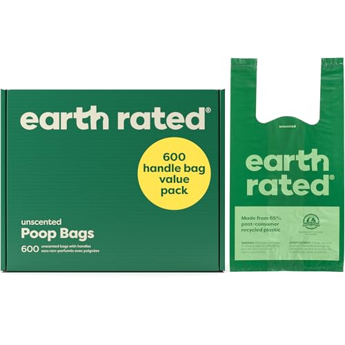 Earth Rated Hundekotbeutel mit Griffen, Vorteilspack, leicht zu binden und garantiert auslaufsicher, geruchlos, 600 Stück Earth Rated Hundekotbeutel mit Griffen, Vorteilspack, leicht zu binden und garantiert auslaufsicher, geruchlos, 600 Stück von Earth Rated