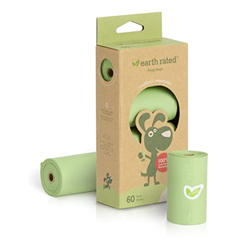 Earth Rated Kompostierbare Hundekotbeutel, Extra Starke und Garantiert Auslaufsichere Gassibeutel auf pflanzlicher Basis, Duftfrei, 60 Beutel Earth Rated Kompostierbare Hundekotbeutel, Extra Starke und Garantiert Auslaufsichere Gassibeutel auf pflanzlicher Basis, Duftfrei, 60 Beutel von Earth Rated