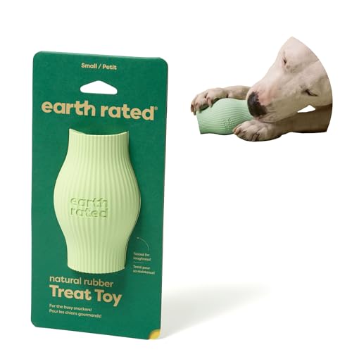 Earth Rated Leckerlihalter, bereicherndes Spielzeug für ausgewachsene Hunde und Welpen, geeignet für Spülmaschine und Gefrierfach, aus Naturgummi, klein, grün von Earth Rated