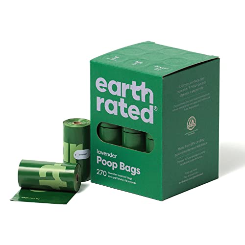 Earth Rated Hundekotbeutel, garantiert auslaufsichere und extra dicke Abfallsäcke als Nachfüllrollen für Hunde, Lavendelduft, 270 Stück von Earth Rated