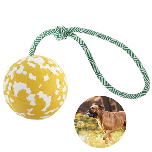 Easing Hundeball am Seil, unzerstörbares Kauspielzeug, Naturkautschuk, Hundespielzeug für aggressive Kauer, interaktiv mit Haustieren, Apportieren, Fangen, Werfen und Ziehen Easing Hundeball am Seil, unzerstörbares Kauspielzeug, Naturkautschuk, Hundespielzeug für aggressive Kauer, interaktiv mit Haustieren, Apportieren, Fangen, Werfen und Ziehen von Easing