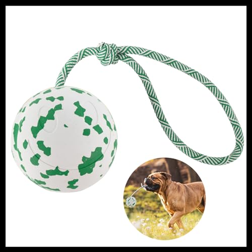 Easing Hundeball am Seil, unzerstörbares Kauspielzeug, Naturkautschuk, Hundespielzeug für aggressive Kauer, interaktiv mit Haustieren, Apportieren, Fangen, Werfen und Ziehen Easing Hundeball am Seil, unzerstörbares Kauspielzeug, Naturkautschuk, Hundespielzeug für aggressive Kauer, interaktiv mit Haustieren, Apportieren, Fangen, Werfen und Ziehen von Easing
