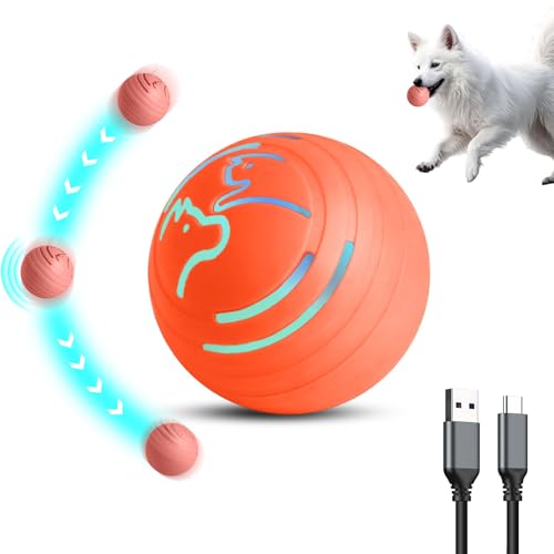 Easing Interaktives Hunde-/Katzenballspielzeug, LED-Licht, intelligent, bewegungsaktiviert/springend, automatischer Rollball für Welpen, kleine, mittelgroße Haustiere mit 4 interaktiven Modi, Easing Interaktives Hunde-/Katzenballspielzeug, LED-Licht, intelligent, bewegungsaktiviert/springend, automatischer Rollball für Welpen, kleine, mittelgroße Haustiere mit 4 interaktiven Modi, von Easing