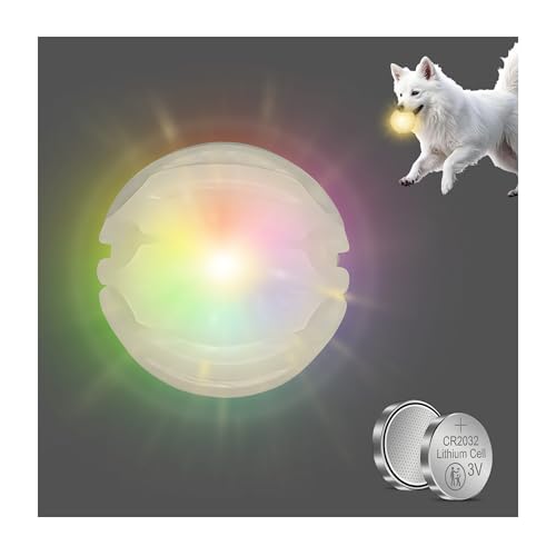 Easing Leuchtende Hundebälle, Farbwechsel, LED, leuchtendes Kauspielzeug für Haustiere, hüpfen, langlebiger Apportierball, nachtleuchtendes Hundespielzeug, Naturkautschuk (mehrfarbig) von Easing