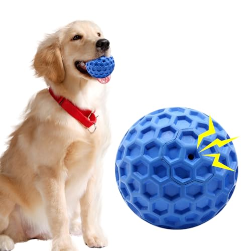 Easing Quietschball für Hunde, interaktives Kauspielzeug, unzerstörbar, langlebig, Hundebälle für aggressive Kauer zur Linderung von Angstzuständen, Langeweile, robustes Kauspielzeug für Welpen, Blau Easing Quietschball für Hunde, interaktives Kauspielzeug, unzerstörbar, langlebig, Hundebälle für aggressive Kauer zur Linderung von Angstzuständen, Langeweile, robustes Kauspielzeug für Welpen, Blau von Easing
