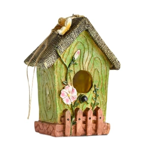 Hängendes Vogelhaus aus Kunstharz, Vogelnest für den Außenbereich, rustikales dekoratives Vogelhaus, Vogel-Nistkasten, Kolibri-Häuser für Garten, Terrasse, Hof, Rasen, Hinterhof-Dekor (Grün, Hängendes Vogelhaus aus Kunstharz, Vogelnest für den Außenbereich, rustikales dekoratives Vogelhaus, Vogel-Nistkasten, Kolibri-Häuser für Garten, Terrasse, Hof, Rasen, Hinterhof-Dekor (Grün, von Easnea