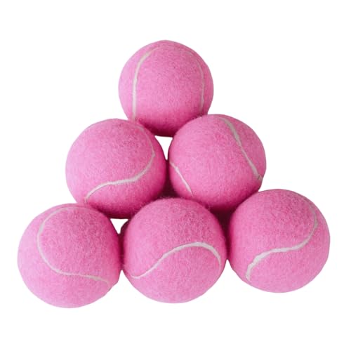 Trainings-Tennisbälle, hohe Elastizität, Übungs-Tennis für Anfänger, Übungsbälle, Filz-Trainingsspielzeug für Haustiere, Hunde, 6 Stück (Dunkelrosa) von Easnea