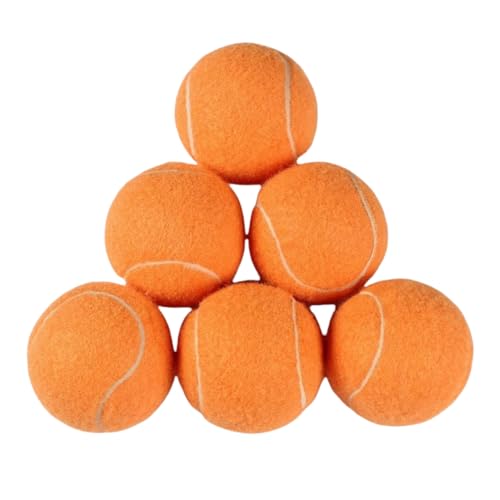 Trainings-Tennisbälle, hohe Elastizität, Übungs-Tennis für Anfänger, Übungsbälle, Filz-Trainingsspielzeug für Haustiere, Hunde, 6 Stück (Orange) von Easnea