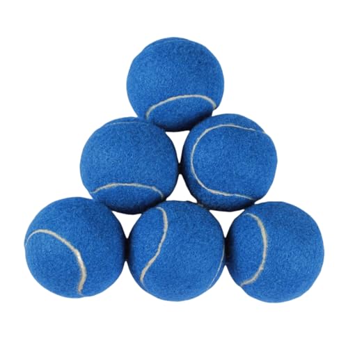 Trainings-Tennisbälle, hohe Elastizität, Übungs-Tennis für Anfänger, Übungsbälle, Filz-Trainingsspielzeug für Haustiere, Hunde, 6 Stück (dunkelblau) von Easnea