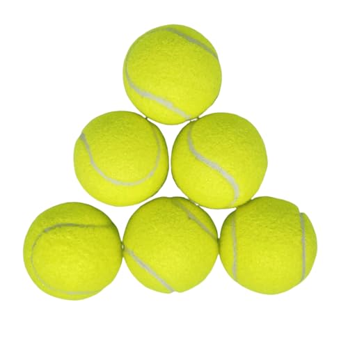 Trainings-Tennisbälle, hohe Elastizität, Übungs-Tennis für Anfänger, Übungsbälle, Filz-Trainingsspielzeug für Haustiere, Hunde, 6 Stück (gelb) von Easnea