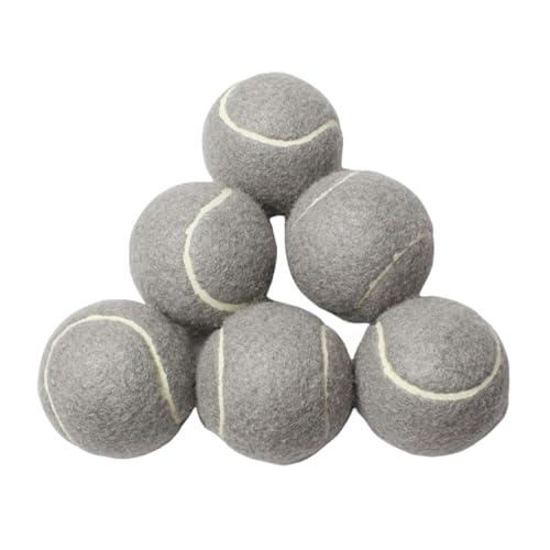 Trainings-Tennisbälle, hohe Elastizität, Übungs-Tennis für Anfänger, Übungsbälle, Filz-Trainingsspielzeug für Haustiere, Hunde, 6 Stück (grau) von Easnea