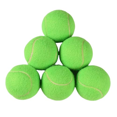 Trainings-Tennisbälle, hohe Elastizität, Übungs-Tennis für Anfänger, Übungsbälle, Filz-Trainingsspielzeug für Haustiere, Hunde, 6 Stück (grün) von Easnea