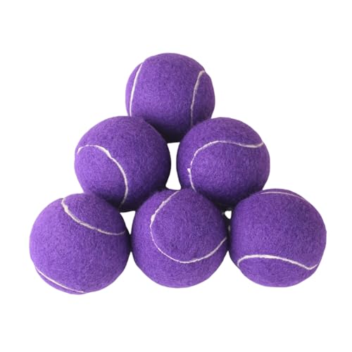 Trainings-Tennisbälle, hohe Elastizität, Übungs-Tennis für Anfänger, Übungsbälle, Filz-Trainingsspielzeug für Haustiere, Hunde, 6 Stück (lila) von Easnea