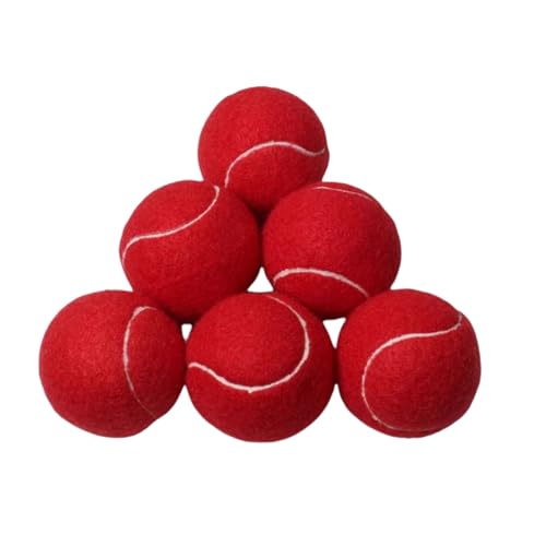 Trainings-Tennisbälle, hohe Elastizität, Übungs-Tennis für Anfänger, Übungsbälle, Filz-Trainingsspielzeug für Haustiere, Hunde, 6 Stück (rot) von Easnea