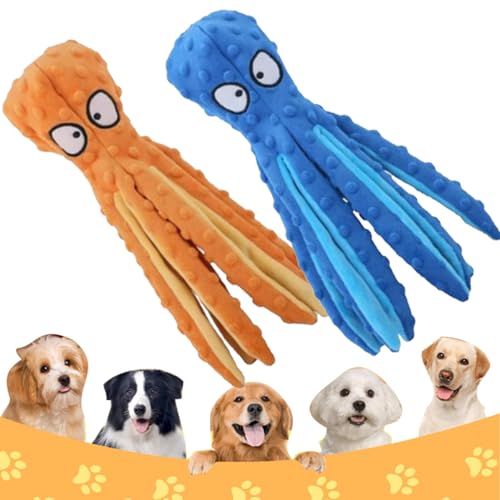 EastHedge Whiskerspot Eco-Friend Octopus Dog Toy 2/4 Pack,No Stuffing Octopus Dog Toy Whiskerspot. (Set A) von EastHedge