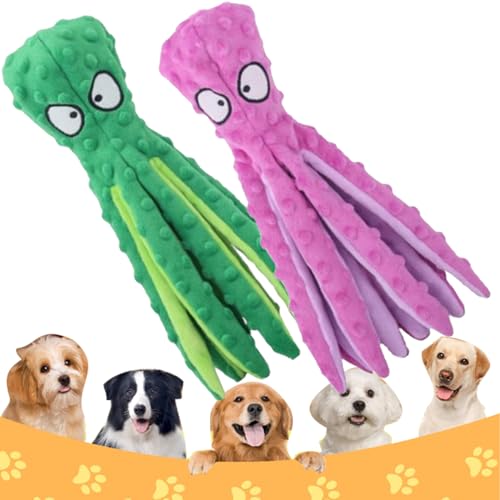 EastHedge Whiskerspot Eco-Friend Octopus Dog Toy 2/4 Pack,No Stuffing Octopus Dog Toy Whiskerspot. (Set B) von EastHedge