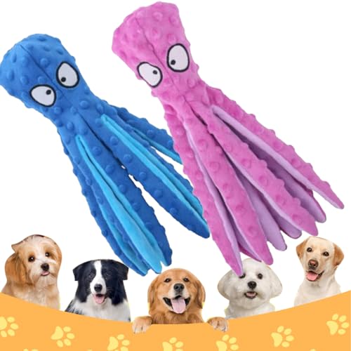 EastHedge Whiskerspot Eco-Friend Octopus Dog Toy 2/4 Pack,No Stuffing Octopus Dog Toy Whiskerspot. (Set C) von EastHedge