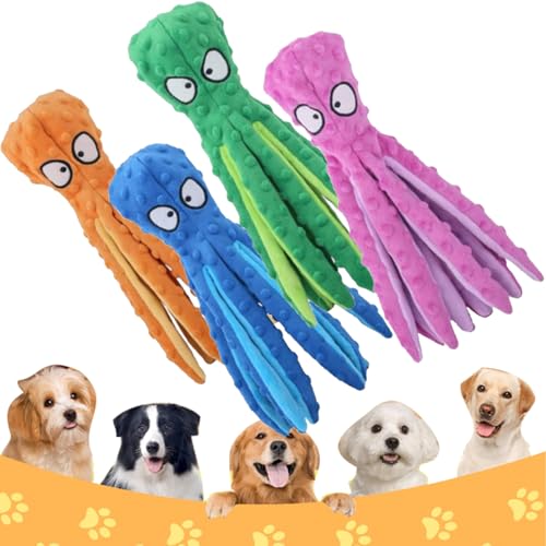 EastHedge Whiskerspot Eco-Friend Octopus Dog Toy 2/4 Pack,No Stuffing Octopus Dog Toy Whiskerspot. (Set E) von EastHedge