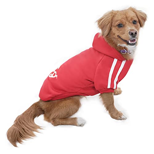 Eastlion Hund Pullover Welpen-T-Shirt Warm Pullover Mantel Pet Kleidung Bekleidung, Rot, Gr. L von Eastlion