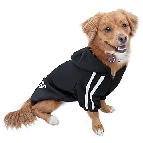 Eastlion Hund Pullover Welpen-T-Shirt Warm Pullover Mantel Pet Kleidung Bekleidung, Schwarz, Gr. L von Eastlion