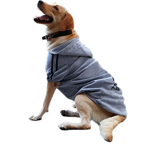 Eastlion Hunde Warm Hoodies Mantel Kleidung Pullover Haustier Welpen T-Shirt Dog Coat Grau 4XL von Eastlion